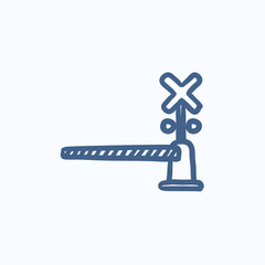 Railway barrier sketch icon.
