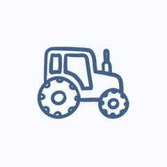 Tractor sketch icon.