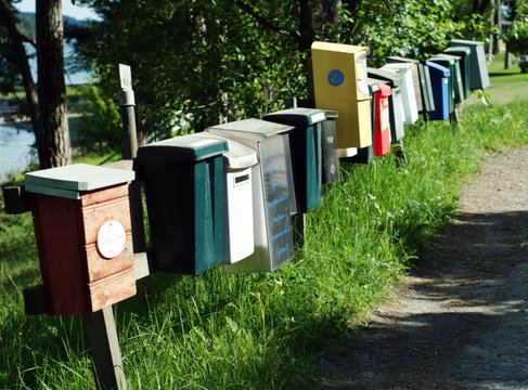 Postboxes in a row