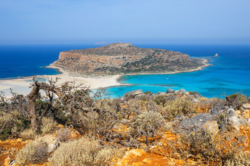 Fototapeta premium View of the beautiful beach in Balos Lagoon, Crete