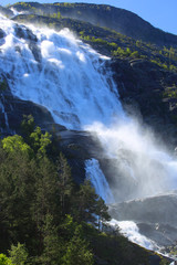 Langfossen waterfall in summer