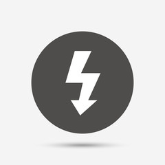 Photo flash sign icon. Lightning symbol.