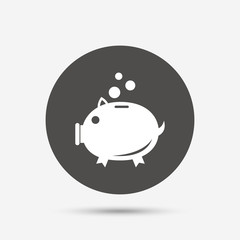 Piggy bank sign icon. Moneybox symbol.