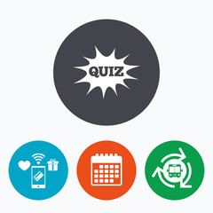 Quiz sign icon. Questions and answers game.