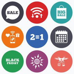 Sale speech bubble icons. Black friday symbol