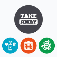 Take away sign icon. Takeaway food or drink.