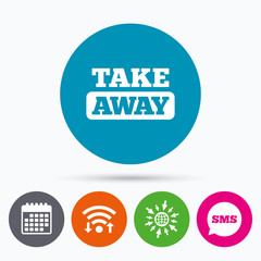 Take away sign icon. Takeaway food or drink.