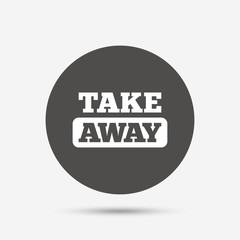 Take away sign icon. Takeaway food or drink.