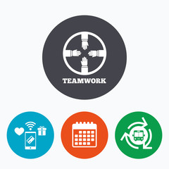 Teamwork sign icon. Helping Hands.