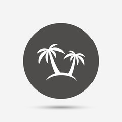 Palm Tree sign icon. Travel trip symbol.