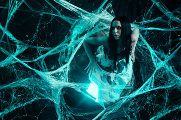 Girl in spiders web
