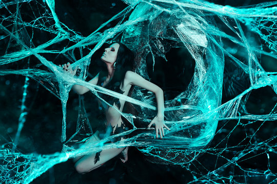 Girl in spiders web