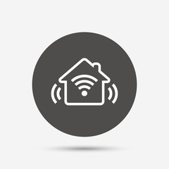 Smart home sign icon. Smart house button.