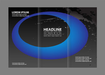 Vector brochure template design with blue elements. EPS 10
