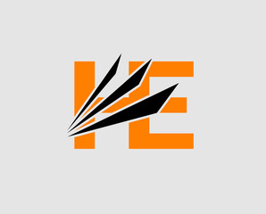 HE Logo. Vector Graphic Branding Letter Element
