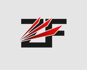 ZF Logo. Vector Graphic Branding Letter Element
