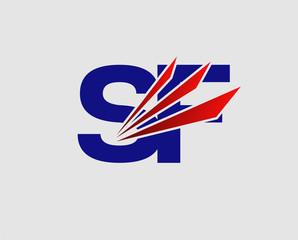 SF Logo. Vector Graphic Branding Letter Element
