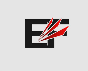 EF Logo. Vector Graphic Branding Letter Element
