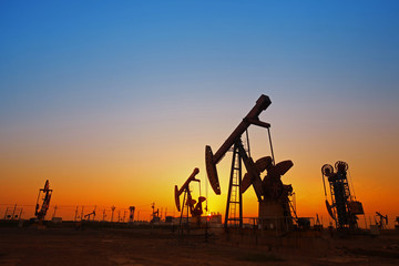 The silhouette of the oil pump