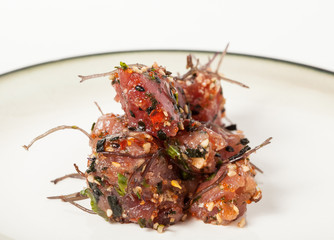 Portion of Hawaiian Styles Fish Salad (Poke)