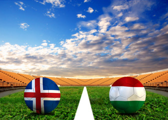 Naklejka premium Soccer Euro 2016 ( Football ) Island and Hungary
