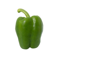 Green paprika (pepper) isolated on a white background