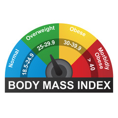 BMI or Body Mass Index Infographic Chart - obrazy, fototapety, plakaty