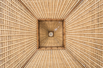 Abstract of bamboo roof structure texture