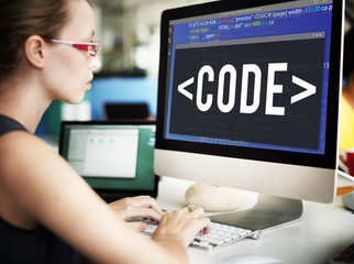Obraz na płótnie Canvas Code Coding Programming Technology Technical Concept
