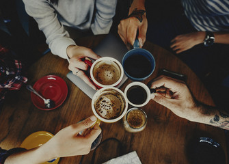 Obraz na płótnie Canvas Coffee Shop Cafe Restaurant Latte Cappuccino Concept