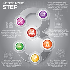 Business concept with 6 options, parts, steps or processes. Can be used for workflow layout, diagram, number options, web design.