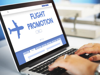 Flight Promotion Offer Plane Traveling Concept