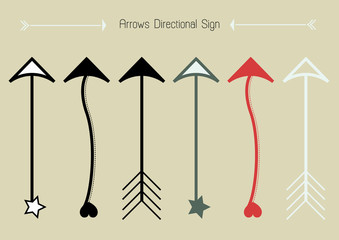 Abstract arrows sign vector design set.