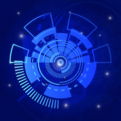 Abstract hightech blue background, Technology background, Abstract digital technology blue circle background.