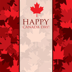 Scatter Canada Day maple leaf card in vector format.
