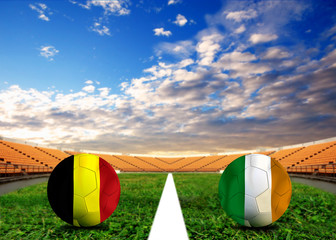 Soccer Euro 2016 ( Football )  Belgium  and Ireland.
