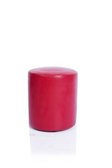 Red pouf chair furniture isolated on the white background