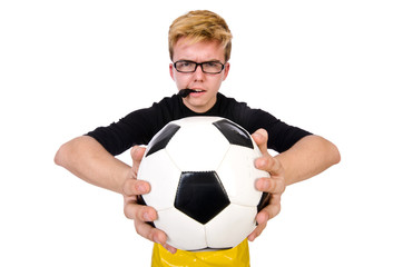Funny man in sports concept