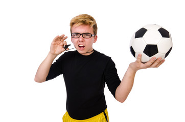 Funny man in sports concept