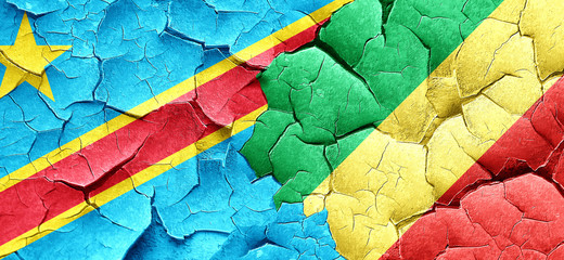 Democratic republic of the congo flag with congo flag on a grung