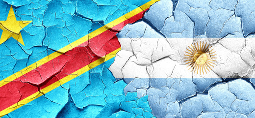 Democratic republic of the congo flag with Argentine flag on a g