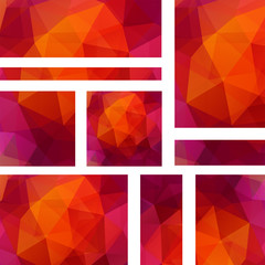 Vector banners set with polygonal abstract triangles.