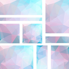 Vector banners set with polygonal abstract triangles.