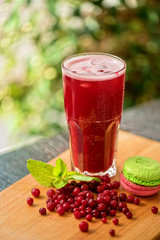 fruit drink with cranberries