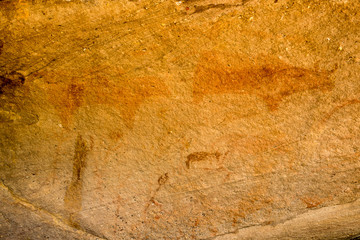  ancient paintings. Cow's Cave the cave people. National Park, P