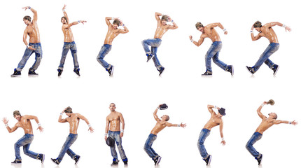 Dancer dancing dances isolated on white