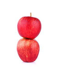 Red apple on white background