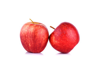 Red apple on white background