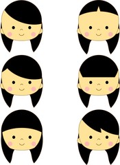 女性　いろいろな前髪　セット