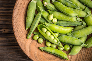 Top view of green peas